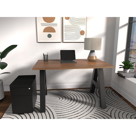 We'Re It A-Frame Writing Desk W/ Storage, 24 in D X 30 in H, 48 in W X Laminate AF4824-PED-WAL